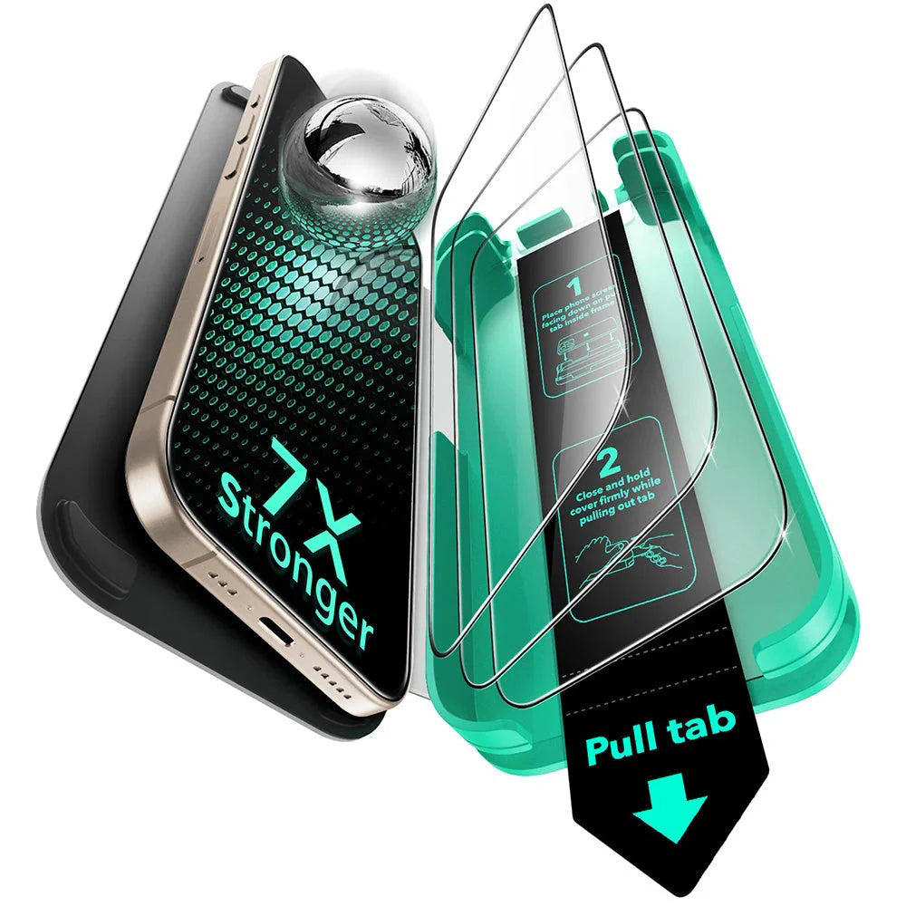 Beschermfolie ESR Armorite UltraFit voor Apple iPhone 17 Air, Gehard Glas, Volledige Lijm, Set van 3 stuks, Zwart