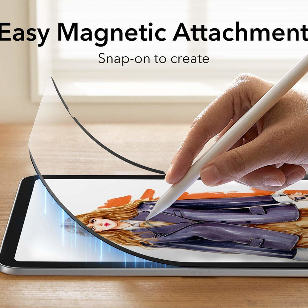 Beschermfolie ESR Paper Feel Magnetic voor Apple iPad (2025) / (2022), Plastic