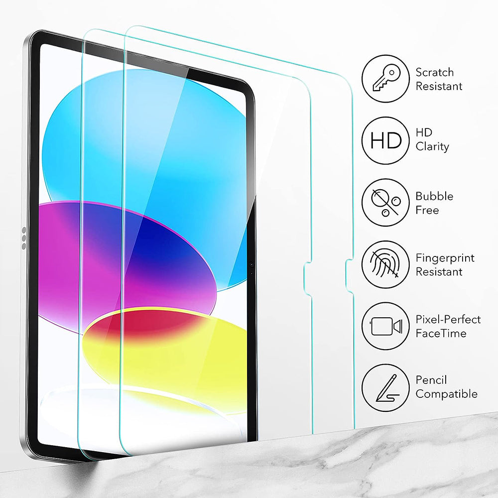Schermbeveiligingsfolie ESR voor Apple iPad (2025) / (2022), Gehard Glas, Volledige Lijm, Set van 2 Stuks