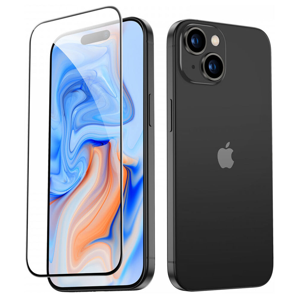 Beschermfolie ESR Scherm voor Apple iPhone 15, Gehard Glas, Volledige Lijm, Zwart