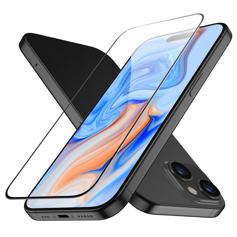 Beschermfolie ESR Scherm voor Apple iPhone 15, Gehard Glas, Volledige Lijm, Zwart