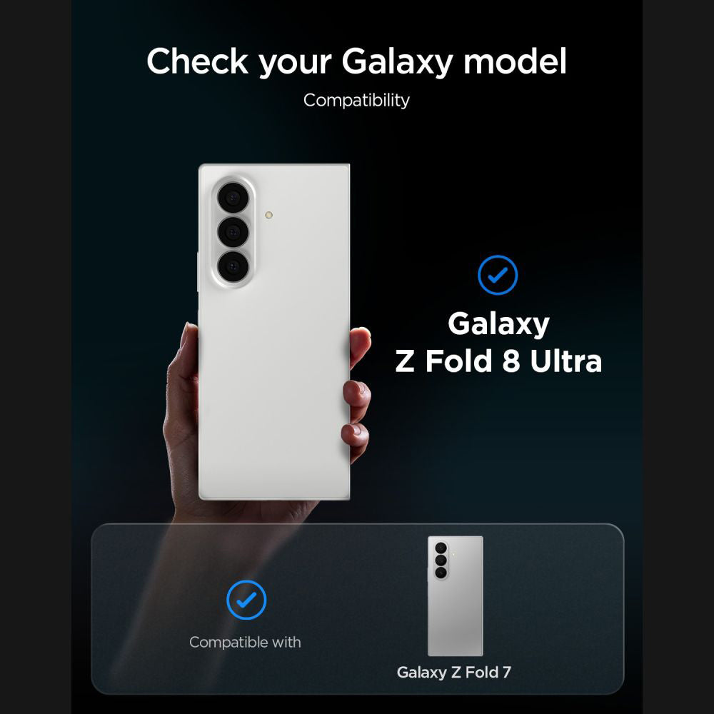 Privacy Screen Protector Spigen GlastR EZ FIT Pro HD voor Samsung Galaxy Z Fold8 Ultra F976, Gehard Glas, Set van 2 stuks