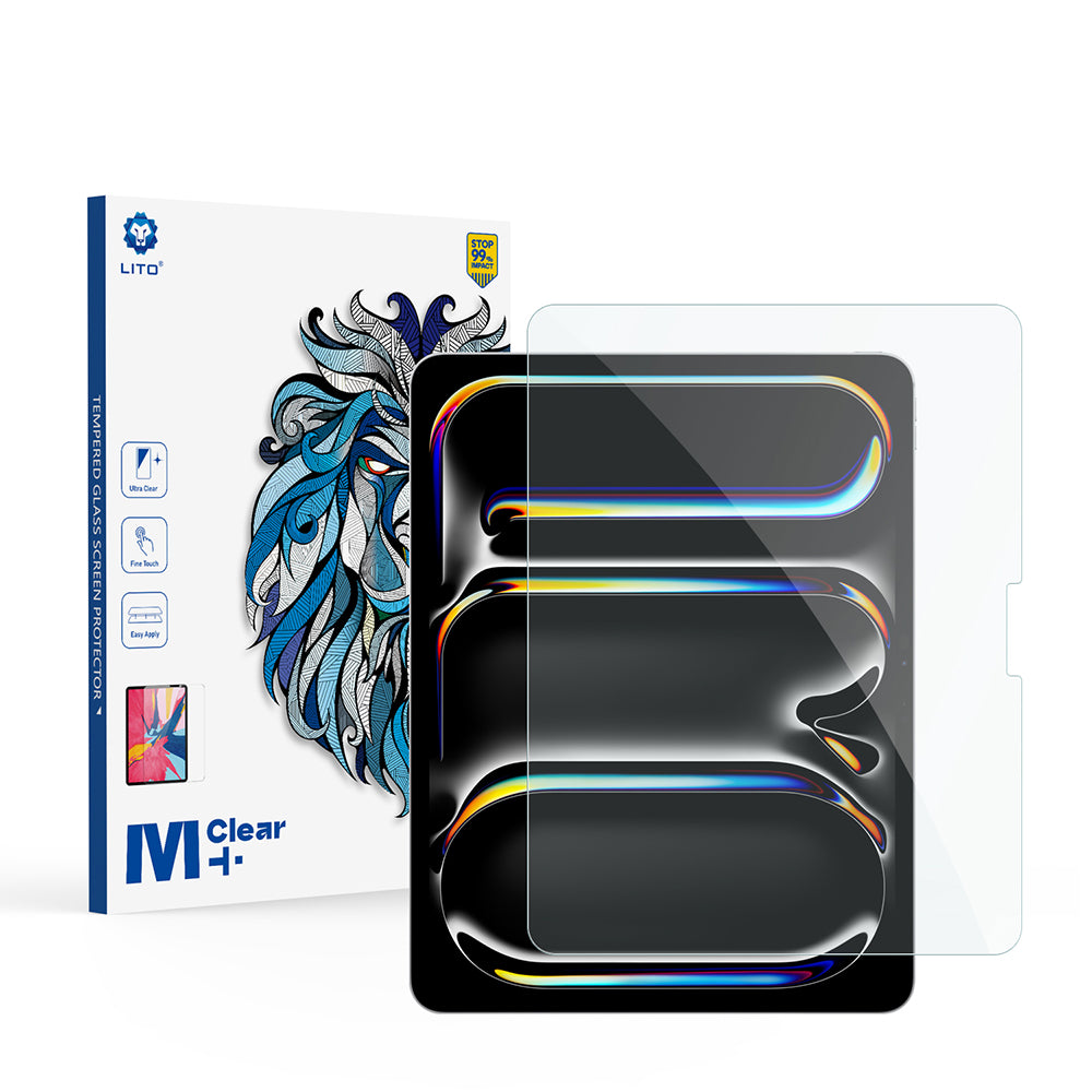 Lito Classic schermbeschermfolie voor Apple iPad Air 13 (2026) / Pro 13 (2025), gehard glas, volledige lijm, 2.5D
