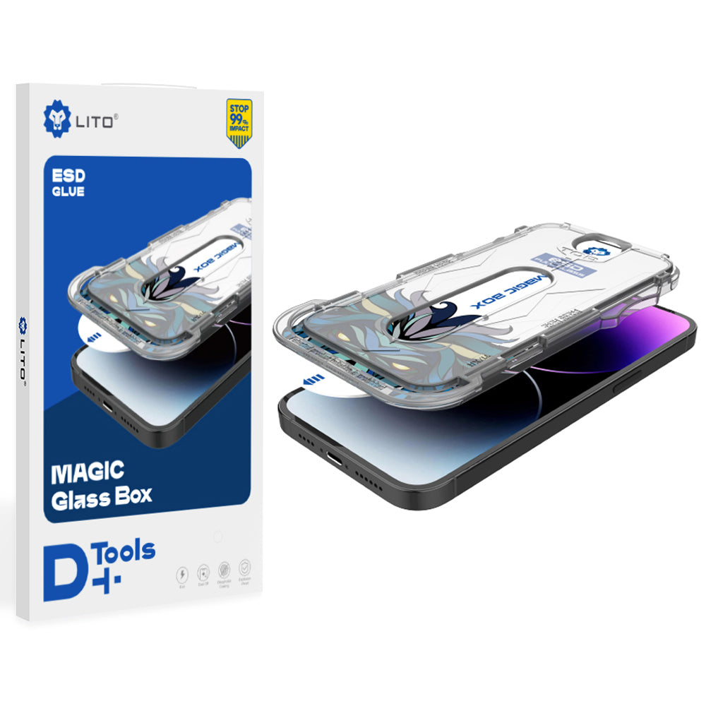 Beschermfolie Lito Magic Glass Box D+ Tools voor Apple iPhone 17 Pro, Gehard Glas, Volledige Lijm