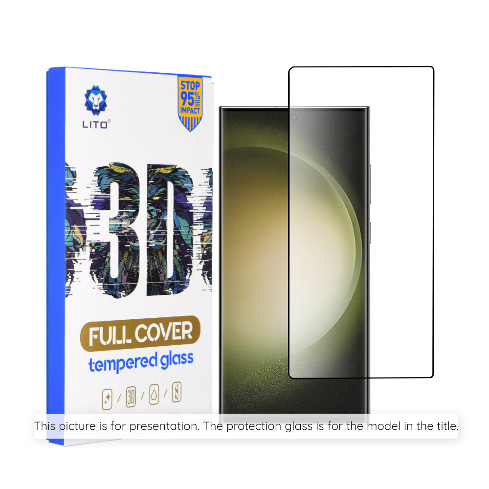 Beschermfolie Lito Scherm voor Samsung Galaxy S25 S931 / S24 S921, Gehard Glas, Volledige Lijm, 3D, Zwart