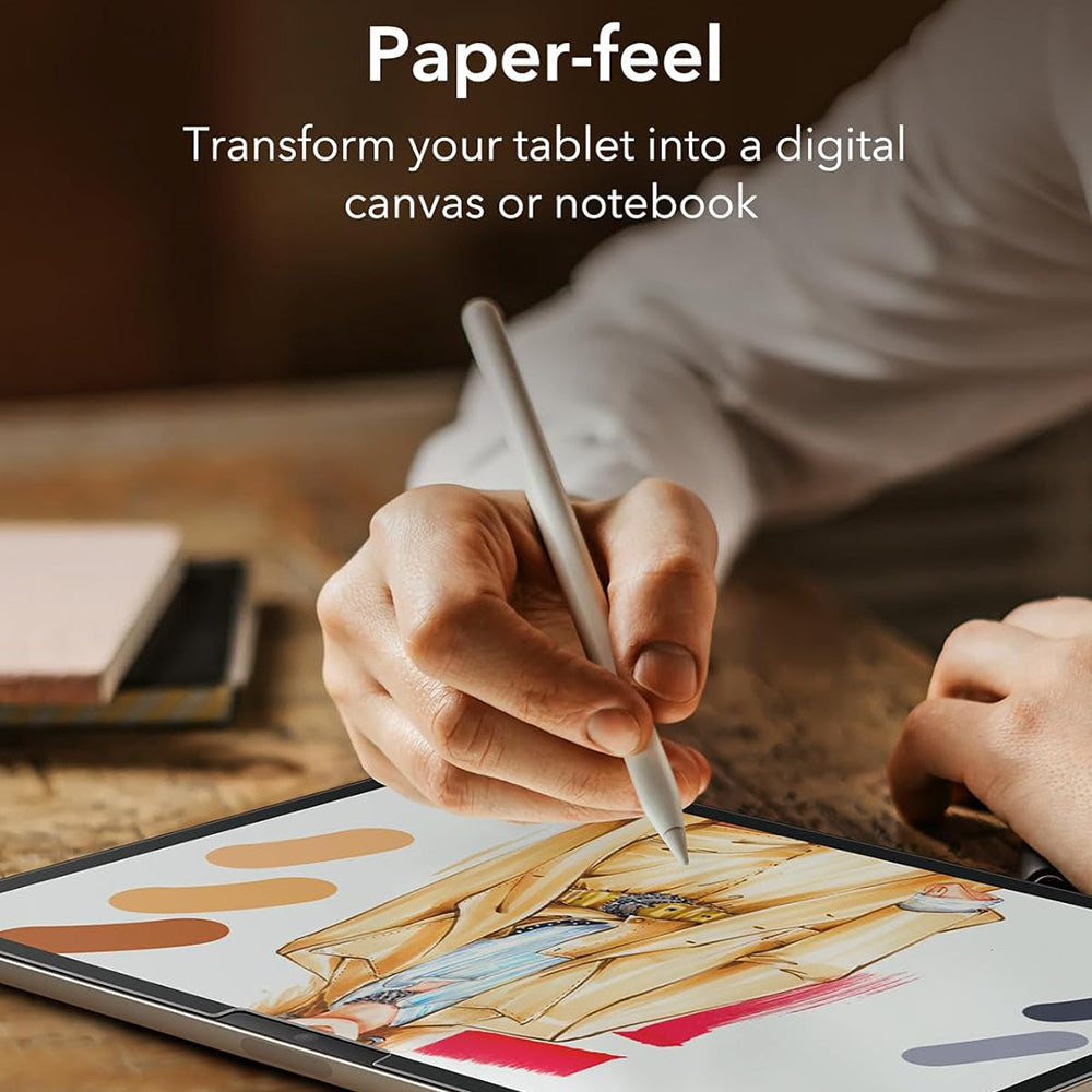 Matte ESR Paper Feel schermbeschermfolie voor Apple iPad Air 13 (2025) / Air 13 (2024), Plastic, Volledige Lijm, Set van 2 stuks