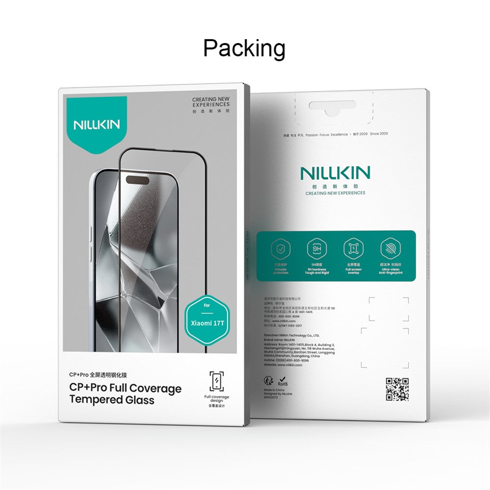 Nillkin CP+ Pro schermbeschermfolie voor Apple iPhone 17e / 16e / 14 / 13 Pro / 13, gehard glas, volledige lijm, zwart