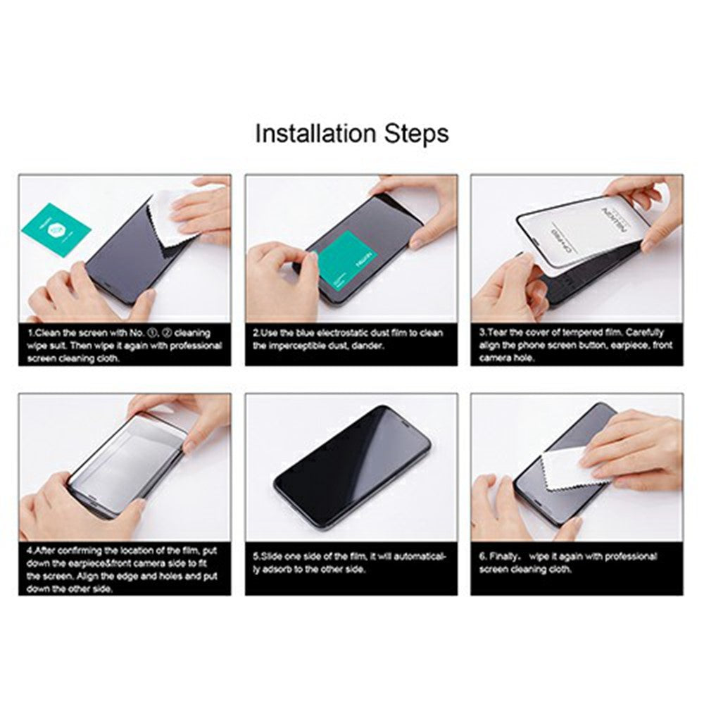 Nillkin CP+ Pro schermbeschermfolie voor Samsung Galaxy A37 5G, gehard glas, volledige lijm, zwart