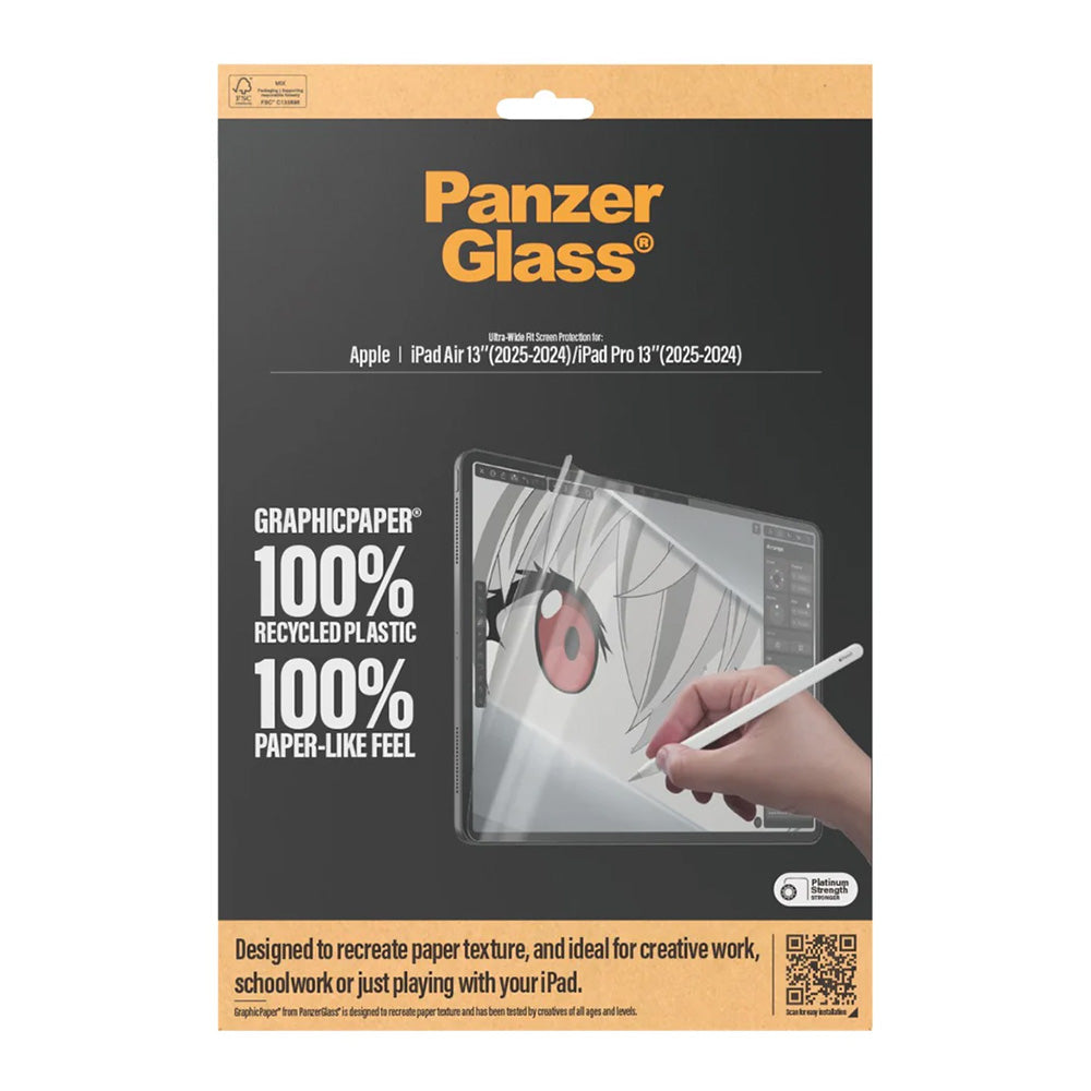 PanzerGlass Ultra-Wide Fit GraphicPaper schermbeschermfolie voor Apple iPad Air 13 (2026) / Pro 13 (2025), Plastic