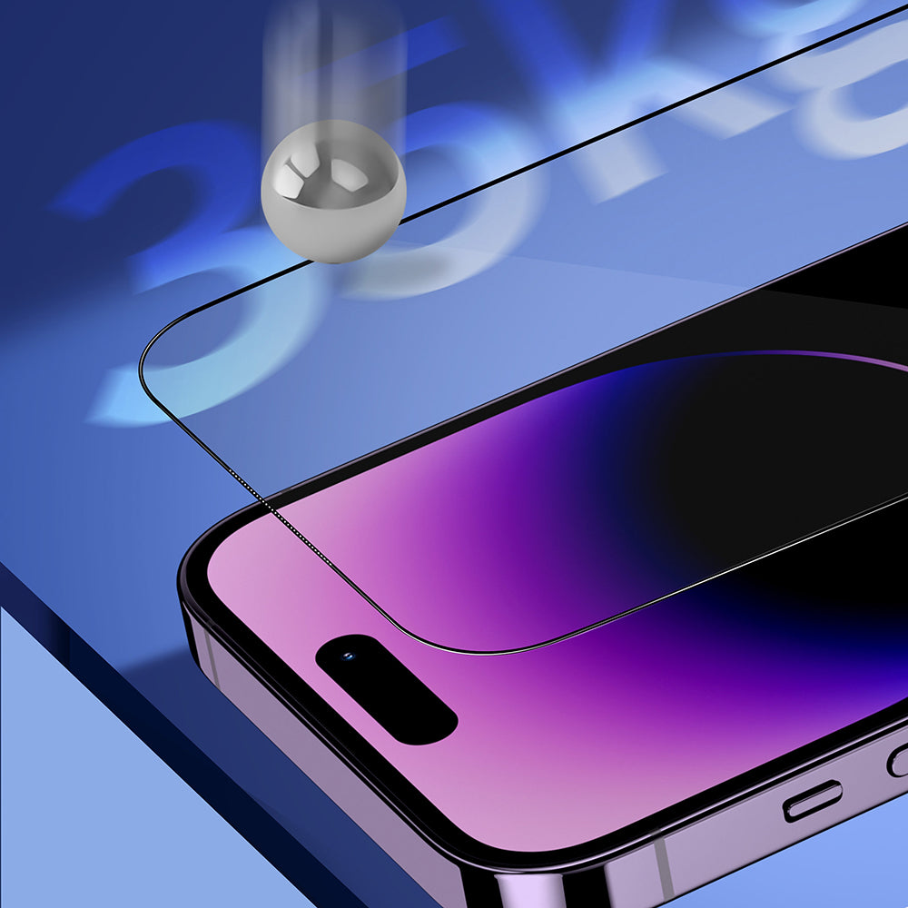 Beschermfolie Privacy Blueo Sapphire Applicator Pro voor Apple iPhone 17 Pro / 17 / 16 Pro, Gehard Glas, Volledige Lijm
