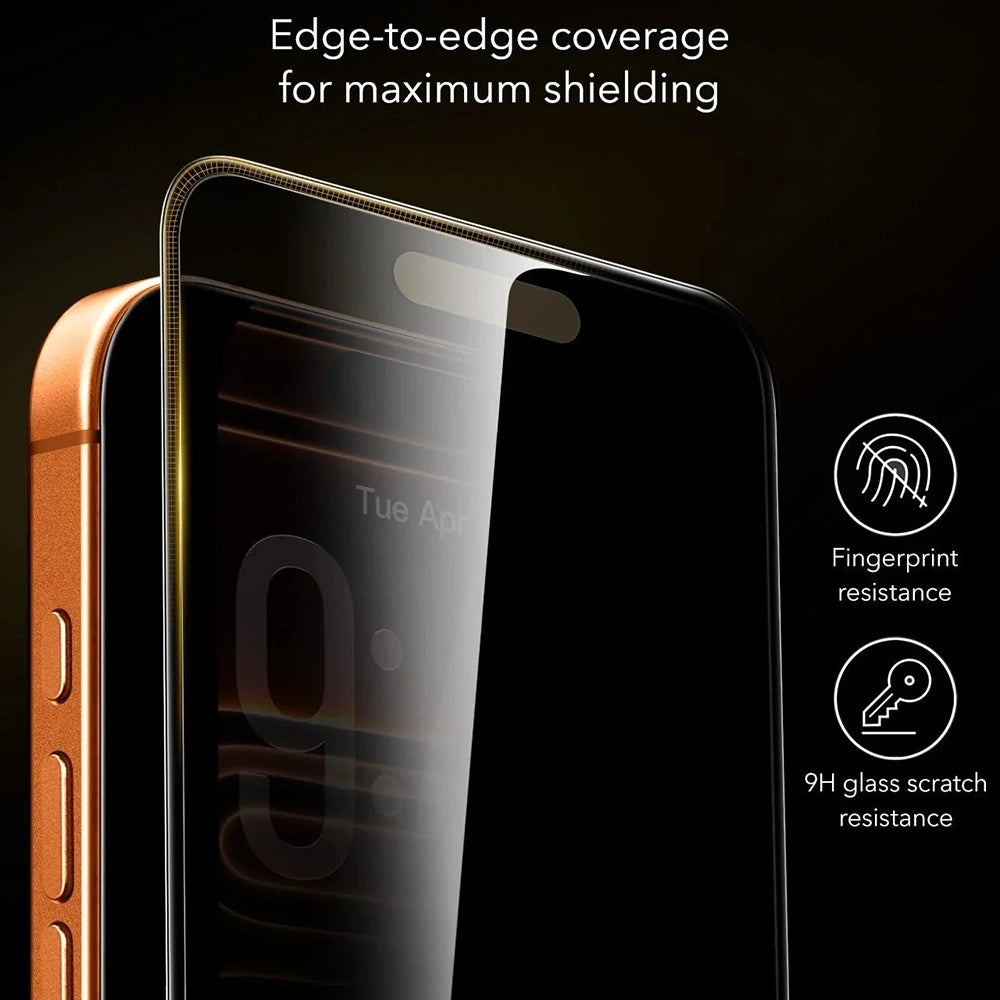 Privacy Screen Protector ESR Armorite Pro UltraFit voor Apple iPhone 18 Pro Max, Gehard Glas, Volledige Lijm, Set van 3 stuks