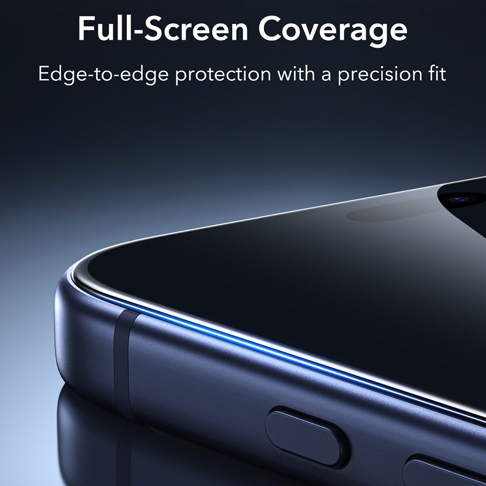 Privacy Screen Protector Folie ESR Armorite UltraFit voor Apple iPhone 18 Pro Max, Gehard Glas, Volledige Lijm, Set van 2 stuks