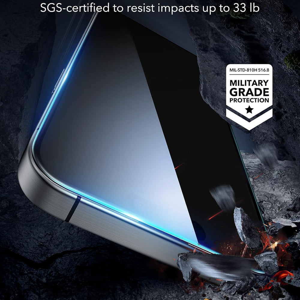 Privacy ESR schermbeschermfolie voor Apple iPhone 17 Pro Max, Gehard Glas, Volledige Lijm, Set van 3 stuks