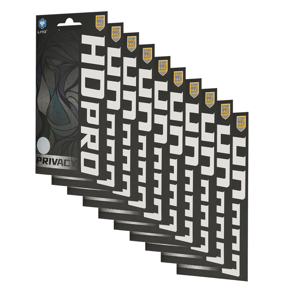 Lito HD Pro Privacy-schermbeschermer voor Apple iPhone 18 Pro, gehard glas, volledige kleeflaag, set van 10 stuks