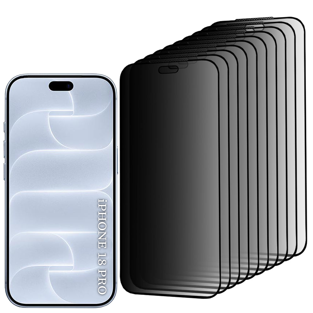 Lito HD Pro Privacy-schermbeschermer voor Apple iPhone 18 Pro, gehard glas, volledige kleeflaag, set van 10 stuks