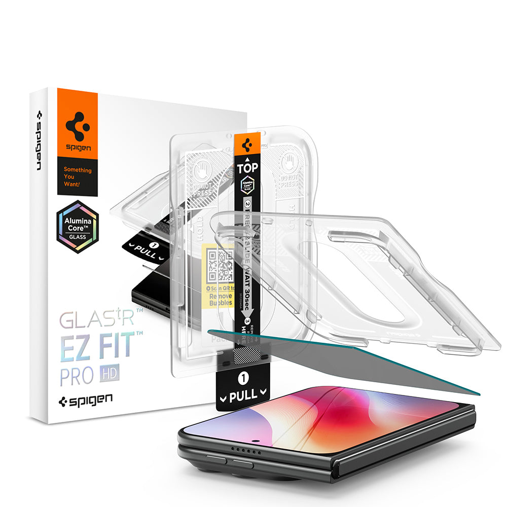 Privacy Screen Protector Spigen GlastR EZ FIT Pro HD voor Apple iPhone Duo, Gehard Glas, Volledige Lijm AGL12016