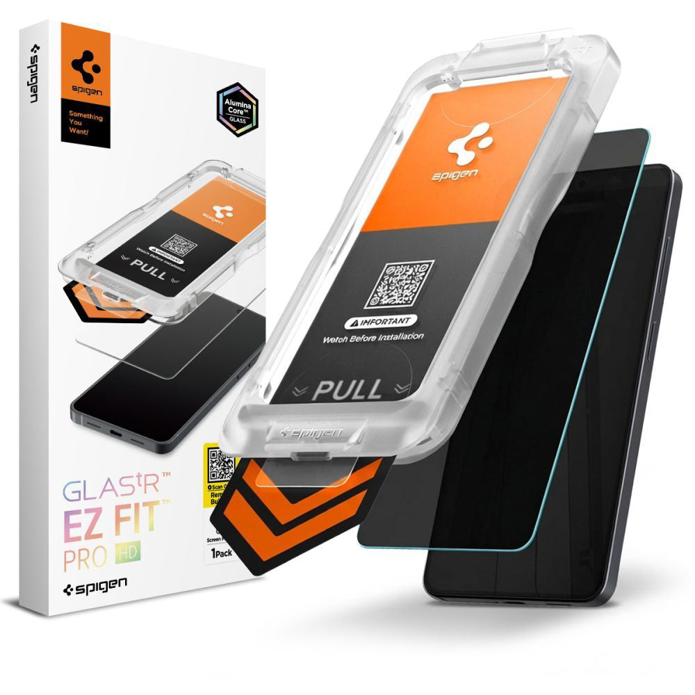 Beschermfolie Privacy Scherm Spigen GlastR EZ FIT Pro HD voor Samsung Galaxy S26 Plus S947, Gehard Glas, Volledige Lijm AGL11087