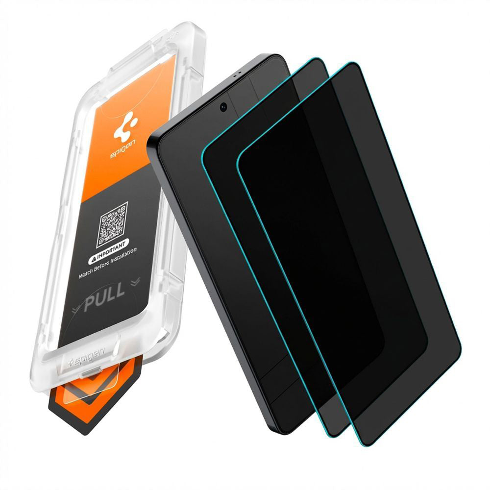 Spigen GlastR EZ FIT Pro HD Privacy Screen Protector for Samsung Galaxy S26 S942, Tempered Glass, Full Glue, Set of 2 pieces AGL11096