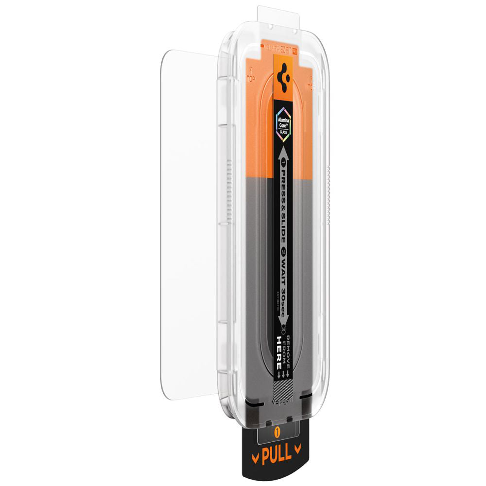 Beschermfolie Privacy Scherm Spigen GlastR EZ FIT Pro voor Apple iPhone 17 Pro / 17 / 16 Pro, Gehard Glas, Volledige Lijm AGL10098