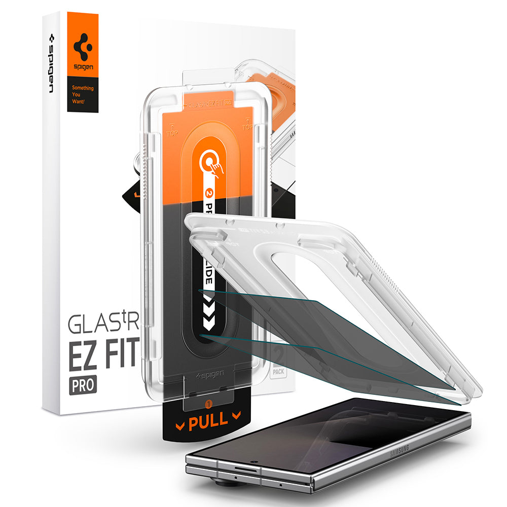 Privacy Screen Protector Spigen GlastR EZ FIT Pro voor Samsung Galaxy Z Fold8 Ultra F976, Gehard Glas, Volledige Lijm, Set van 2 stuks