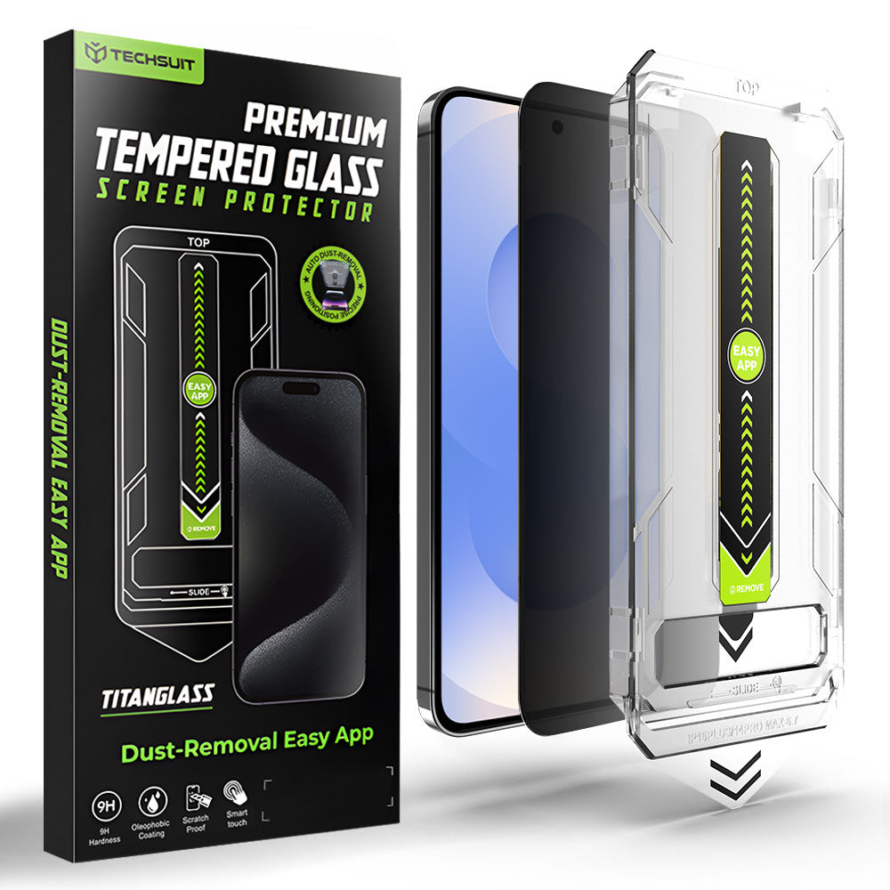 Beschermfolie Privacy Techsuit TitanGlass CrystalHD voor Samsung Galaxy S26 S942, Gehard Glas, Volledige Lijm