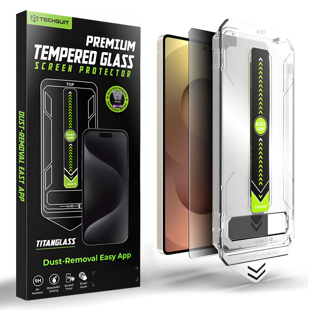 Beschermfolie Privacy Techsuit TitanGlass CrystalHD voor Samsung Galaxy S26 Ultra S948, Gehard Glas, Volledige Lijm