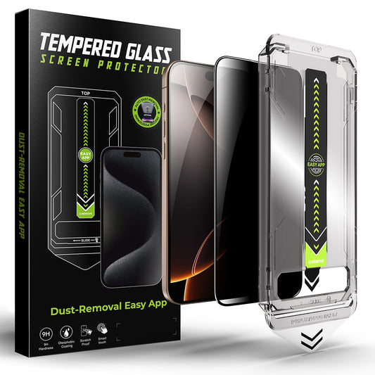 Beschermfolie Privacy Techsuit TitanGlass voor Apple iPhone 17 Pro Max, Gehard Glas, Volledige Lijm