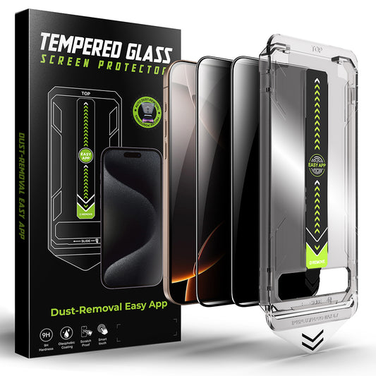 Privacy Techsuit TitanGlass schermbeschermfolie voor Apple iPhone 17 Pro Max, Gehard Glas, Volledige Lijm, Set van 2 stuks
