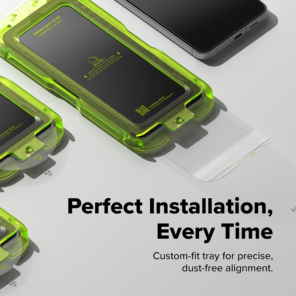 Ringke Easy Slide schermbeschermfolie voor Samsung Galaxy A57 5G, Gehard Glas, Volledige Lijm, Set van 2 stuks