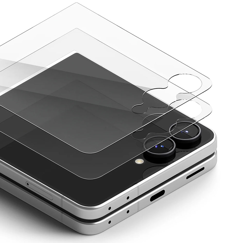 Ringke Pro Buitenste Scherm Beschermfolie voor Samsung Galaxy Z Flip8 F776, Gehard Glas, Volledige Lijm, Set van 2 stuks