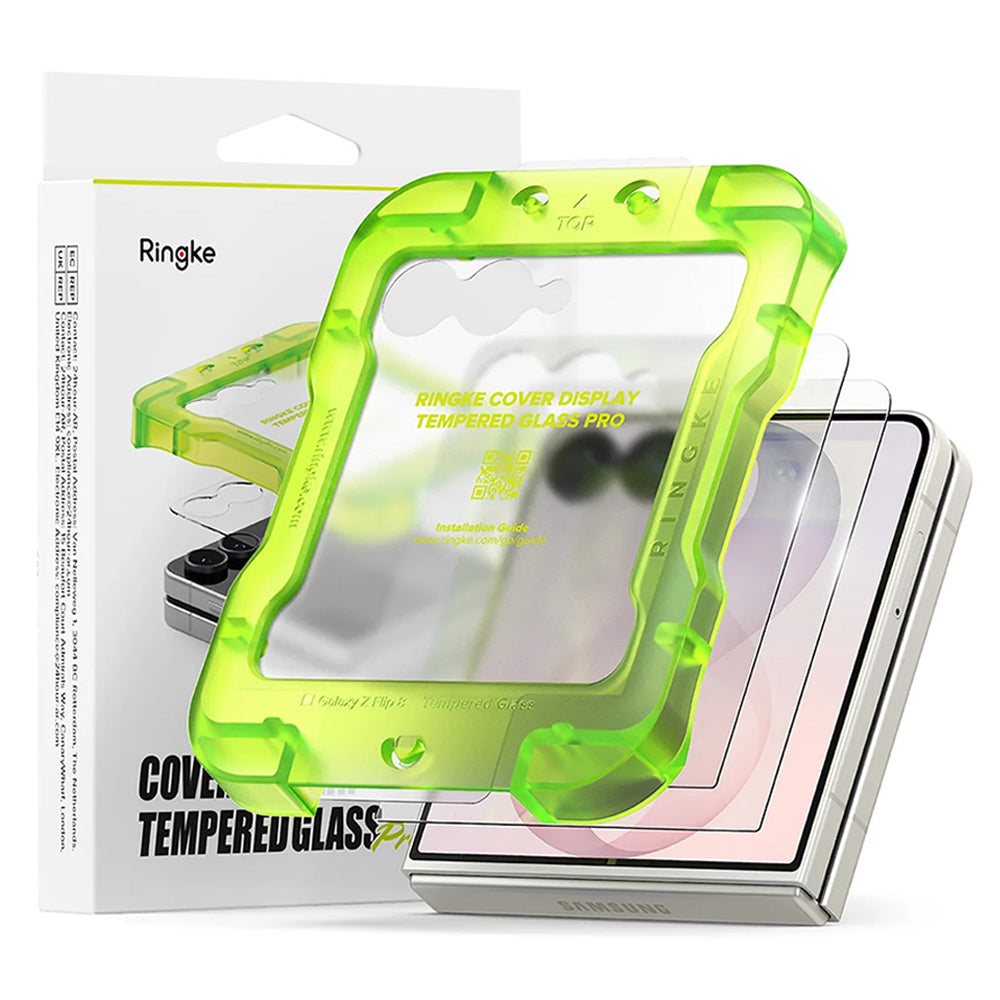 Ringke Pro Buitenste Scherm Beschermfolie voor Samsung Galaxy Z Flip8 F776, Gehard Glas, Volledige Lijm, Set van 2 stuks