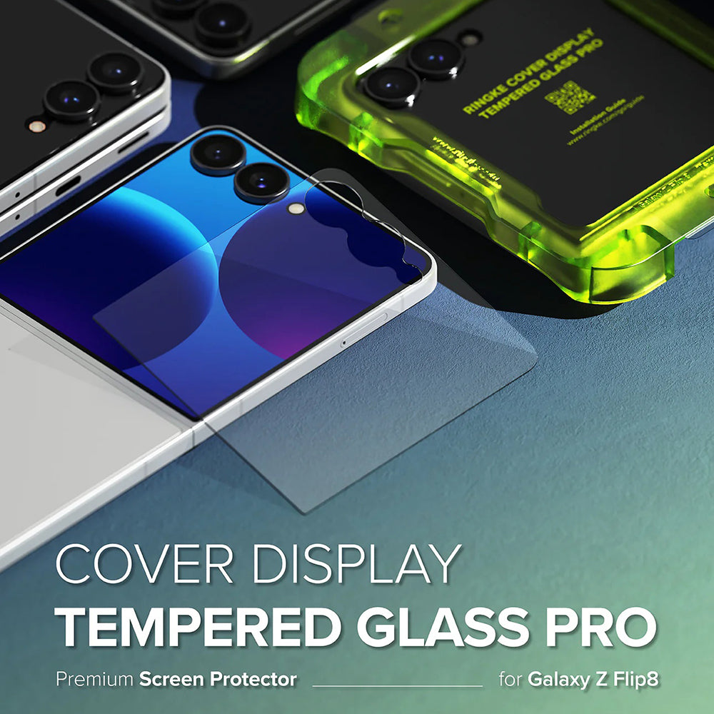 Ringke Pro Buitenste Scherm Beschermfolie voor Samsung Galaxy Z Flip8 F776, Gehard Glas, Volledige Lijm, Set van 2 stuks