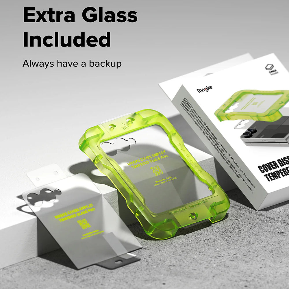 Ringke Pro Buitenste Scherm Beschermfolie voor Samsung Galaxy Z Flip8 F776, Gehard Glas, Volledige Lijm, Set van 2 stuks