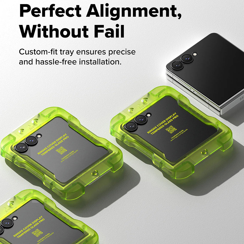Ringke Pro Buitenste Scherm Beschermfolie voor Samsung Galaxy Z Flip8 F776, Gehard Glas, Volledige Lijm, Set van 2 stuks