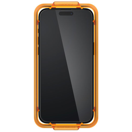 Schermbeveiligingsfolie Spigen GlastR Align Master voor Apple iPhone 15, Gehard Glas, Volledige Lijm, Set van 2 stuks, Zwart AGL06906