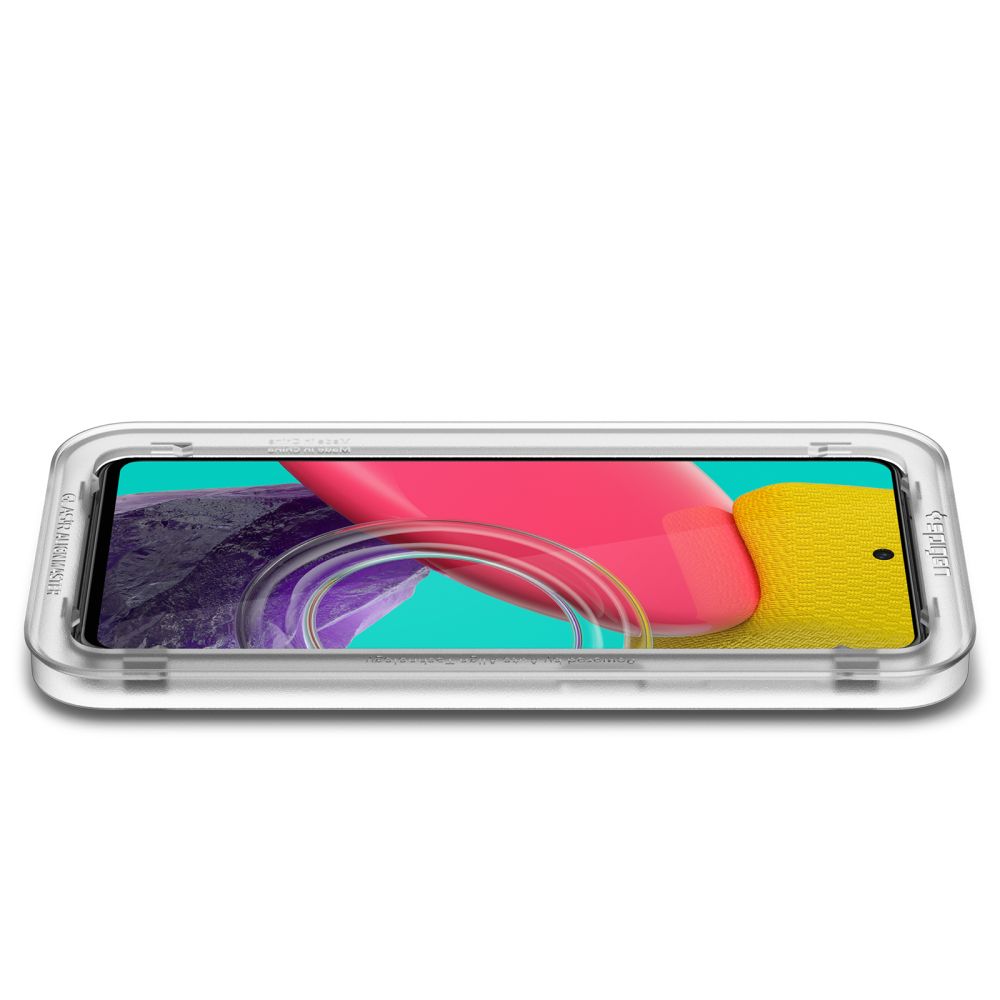Beschermfolie Scherm Spigen GlastR Align Master voor Samsung Galaxy M53 M536, Gehard Glas, Volledige Lijm, Zwart