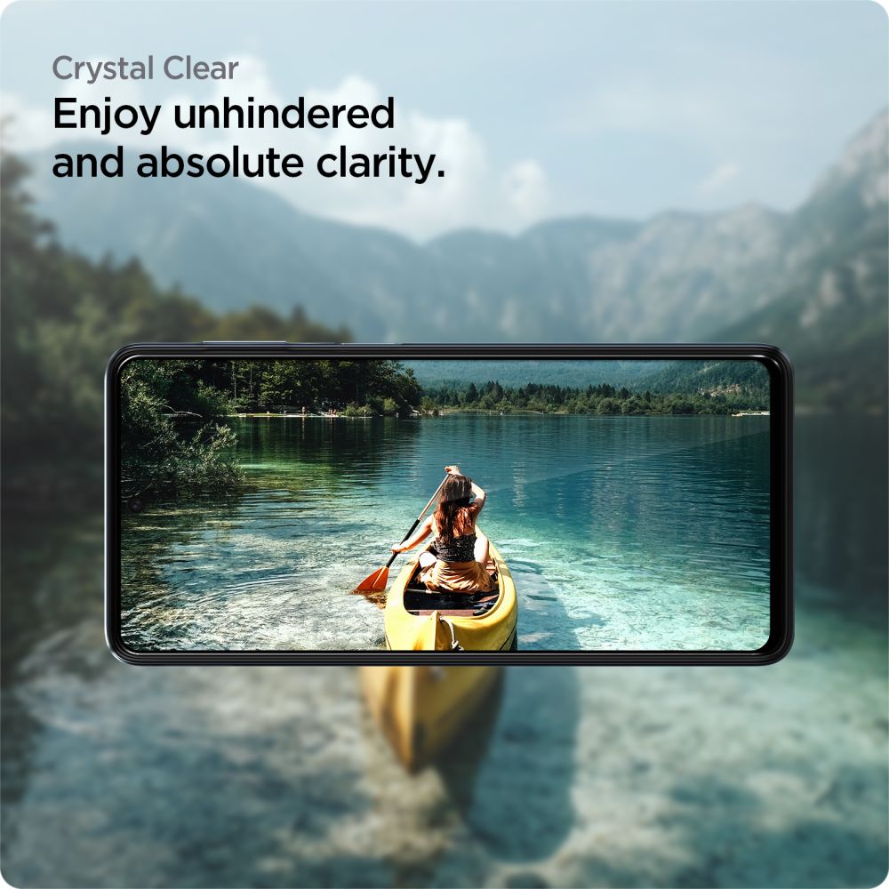 Beschermfolie Scherm Spigen GlastR Align Master voor Samsung Galaxy M53 M536, Gehard Glas, Volledige Lijm, Zwart