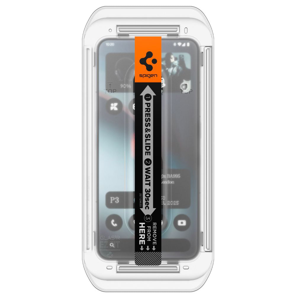 Beschermfolie Spigen GlastR EZ FIT voor Nothing Phone (3), Gehard Glas, Volledige Lijm, Set van 2 stuks AGL10165