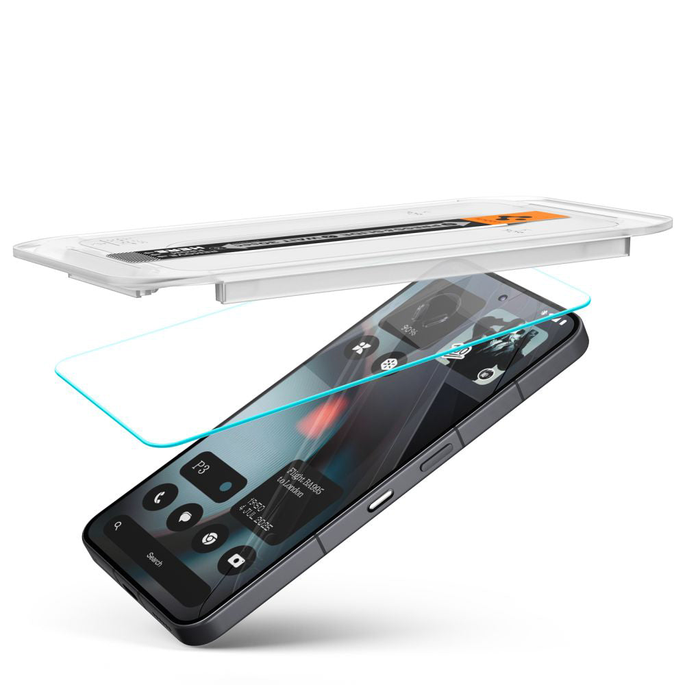 Beschermfolie Spigen GlastR EZ FIT voor Nothing Phone (3), Gehard Glas, Volledige Lijm, Set van 2 stuks AGL10165