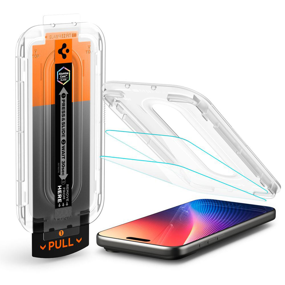 Beschermfolie Scherm Spigen GlastR EZ FIT Pro voor Apple iPhone 17 Pro Max / 16 Pro Max, Gehard Glas, Volledige Lijm