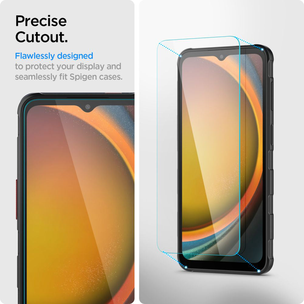 Spigen GlastR Slim schermbeschermfolie voor Samsung Galaxy XCover7 Pro / Xcover7 G556, gehard glas, volledige lijm, set van 2 stuks AGL09407