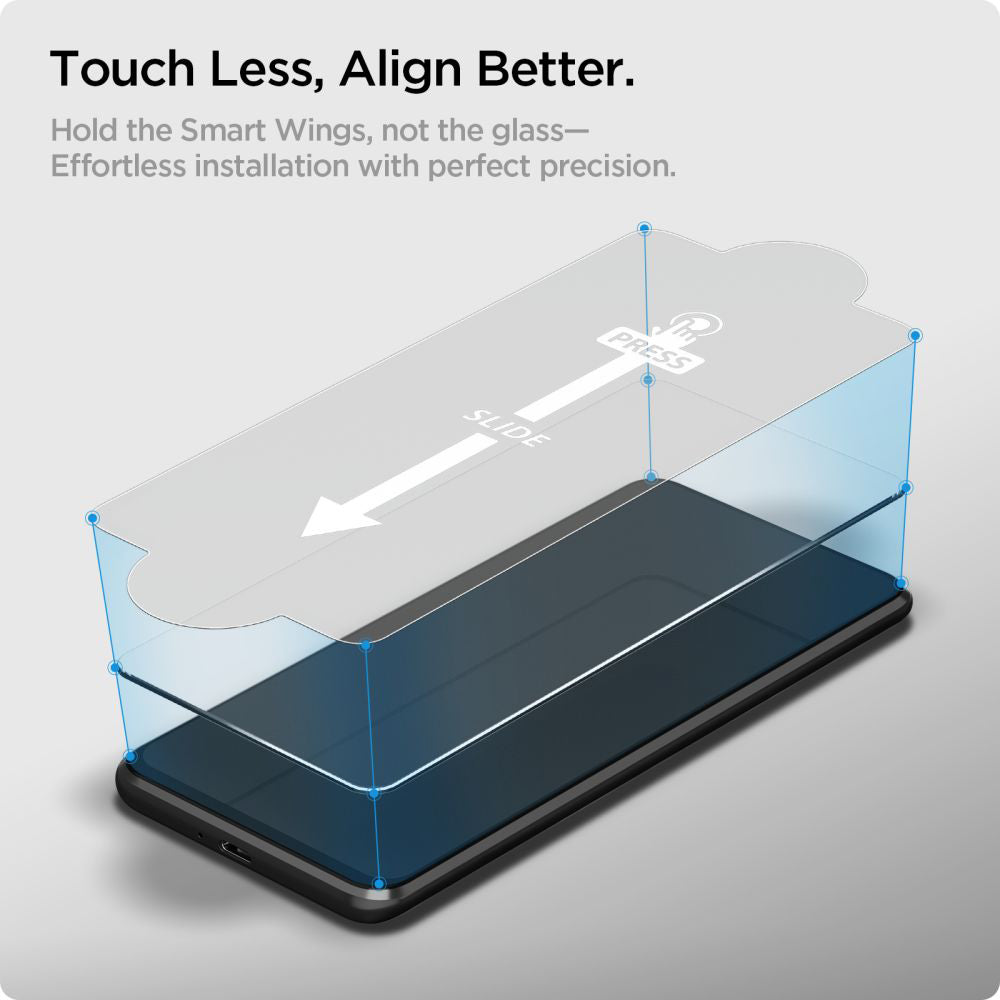 Spigen GlastR Slim schermbeschermfolie voor Samsung Galaxy XCover7 Pro / Xcover7 G556, gehard glas, volledige lijm, set van 2 stuks AGL09407
