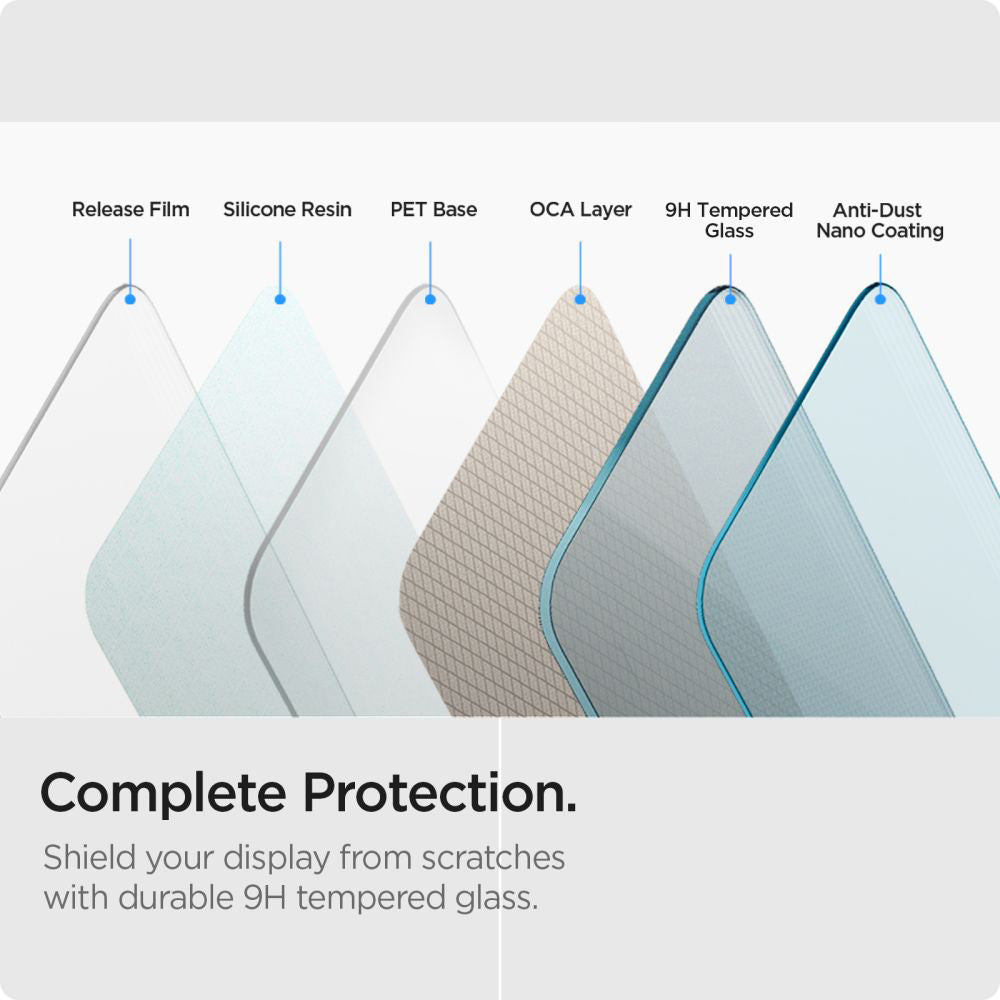 Spigen GlastR Slim schermbeschermfolie voor Samsung Galaxy XCover7 Pro / Xcover7 G556, gehard glas, volledige lijm, set van 2 stuks AGL09407