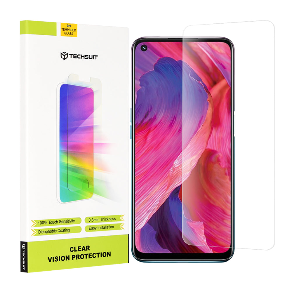 Beschermfolie Techsuit Clear Vision voor OnePlus Nord N200 5G / A74 5G / A54 5G, Gehard Glas, Volledige Lijm