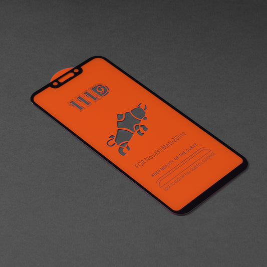 Techsuit schermbeschermfolie voor Huawei P Smart+ 2019 / Mate 20 Lite / nova 3 / nova 3i, gehard glas, full glue, 111D, zwart