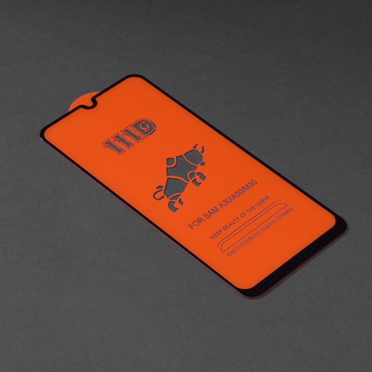 Techsuit schermbeschermfolie voor Samsung Galaxy M31 M315 / M21 M215 / A50s A507 / A30s A307, gehard glas, full glue, 111D, zwart