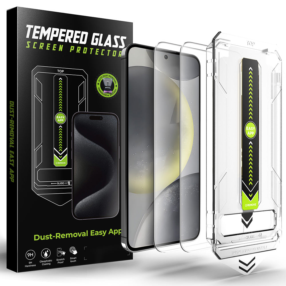 Techsuit TitanGlass CrystalHD schermbeschermfolie voor Samsung Galaxy S25 S931 / S24 S921, gehard glas, volledige lijm, set van 2 stuks