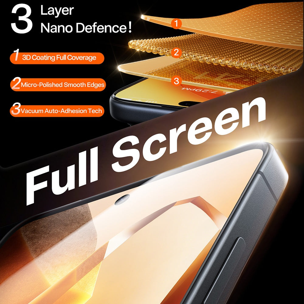 Beschermfolie Torras GlassGo Install Master voor Samsung Galaxy S26 S942, Gehard Glas, Volledige Lijm, Transparant
