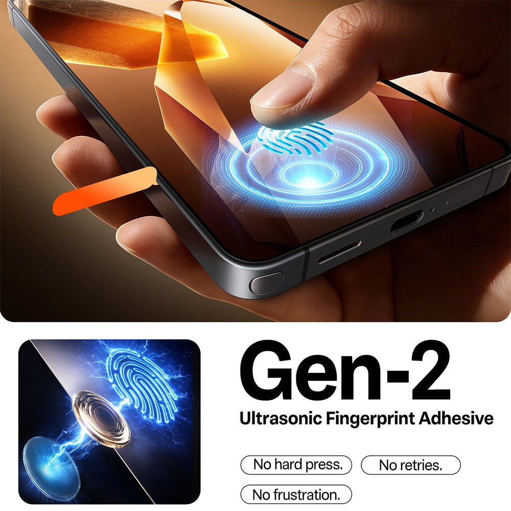 Beschermfolie Torras GlassGo Install Master voor Samsung Galaxy S26 S942, Gehard Glas, Volledige Lijm, Transparant