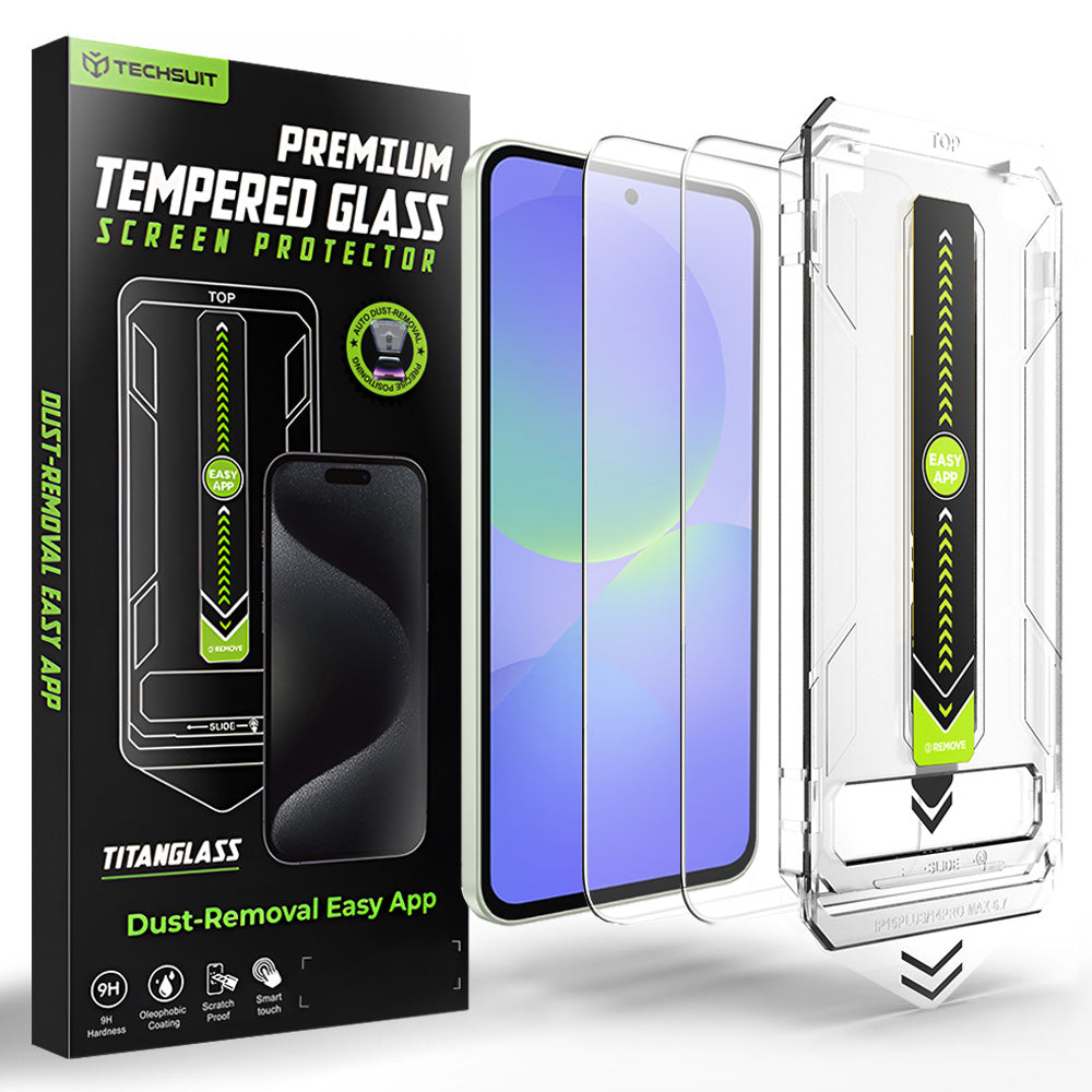 Techsuit TitanGlass CrystalHD schermbeschermfolie voor Samsung Galaxy A37 5G / A36 A366, gehard glas, set van 2 stuks